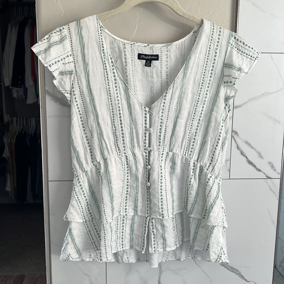 COPY - Flag and Anthem Regan Flutter Sleeve Tiered Blouse - Picture 7 of 7